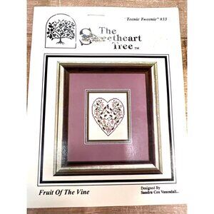 Vintage Sweetheart Tree Fruit Of The Vine Cross Stitch Pattern & Charm